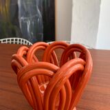 Vintage braided earthenware pot cache