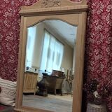 Oak trumeau mirror