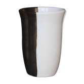 Two-tone porcelain vase, metallic black and white