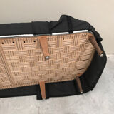 Banquette-lit en velours noir-méridienne