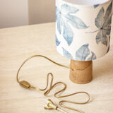 Lamp small stoneware pot - leaf pattern