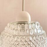 Vintage pendant lamp in molded glass
