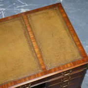 Vintage Green Hunter Leather Pedestal Desk by Bevan Funnell