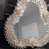 Vintage tabletop mirror, venetian murano glass