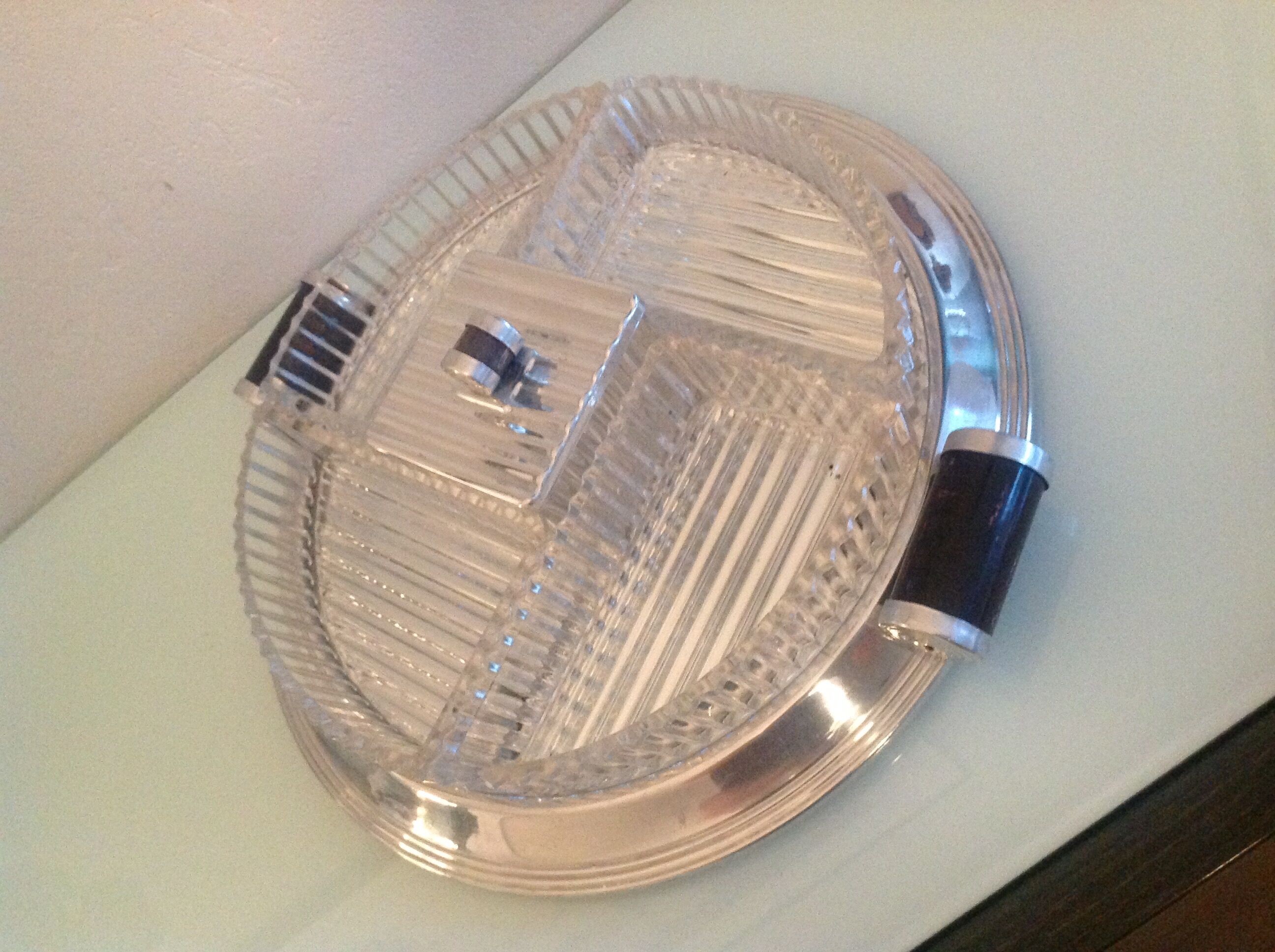 Servant mirror tray by Durinox Oxydor art deco style / 30s-40s