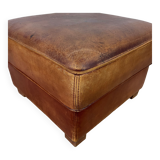 Leather pouf