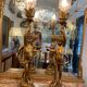 Pair of gilded wooden lamps from the 1960s