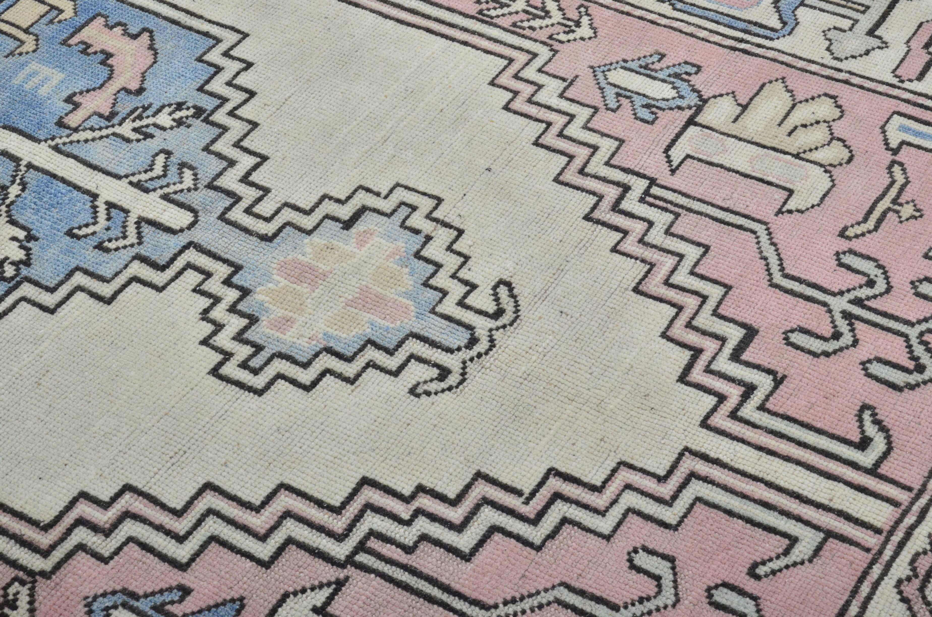 Handmade wool Oushak rug sku 3551