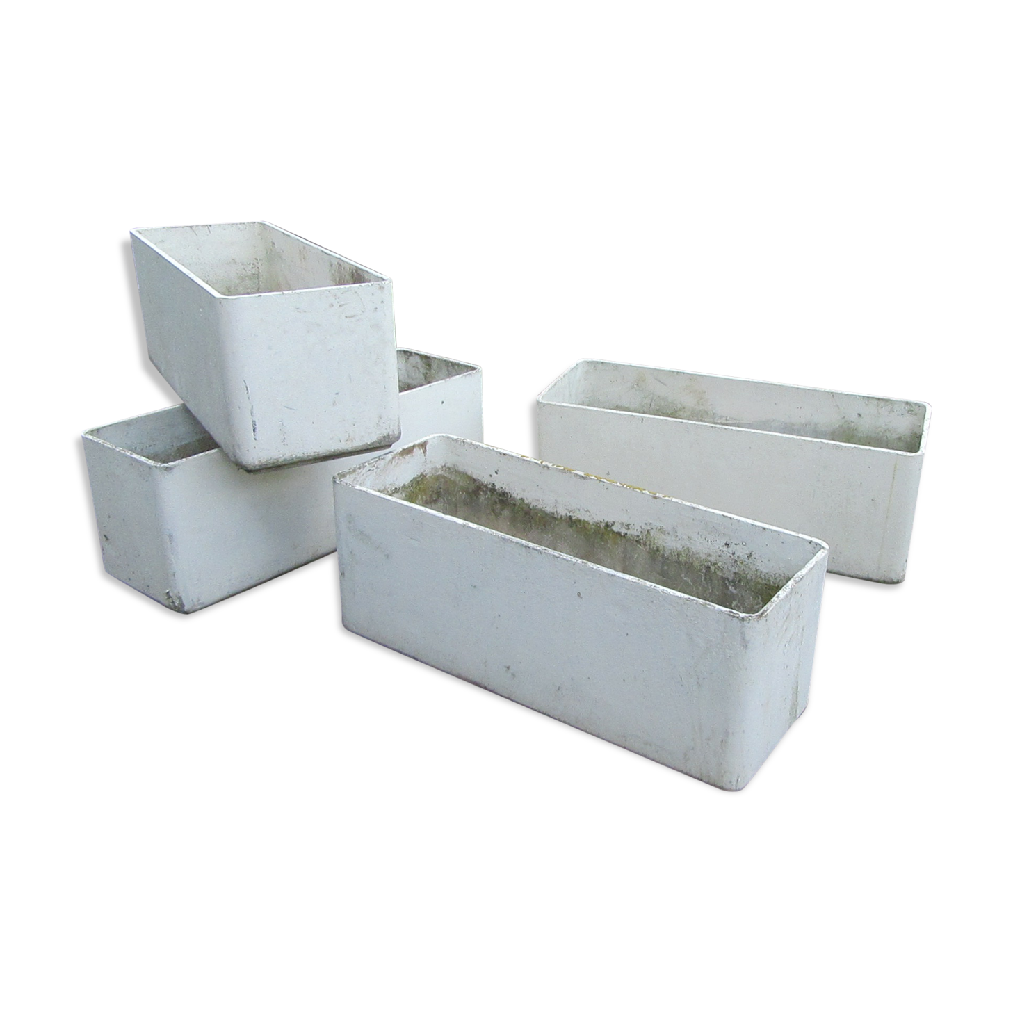 Lot de 4 jardinières en eternit