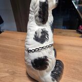 Pair of Staffordshire-type ceramic dogs - King Charles - 20th century