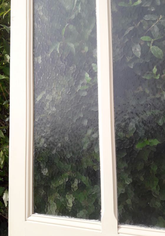 Old translucent glass communication door 82.5x214.2cm