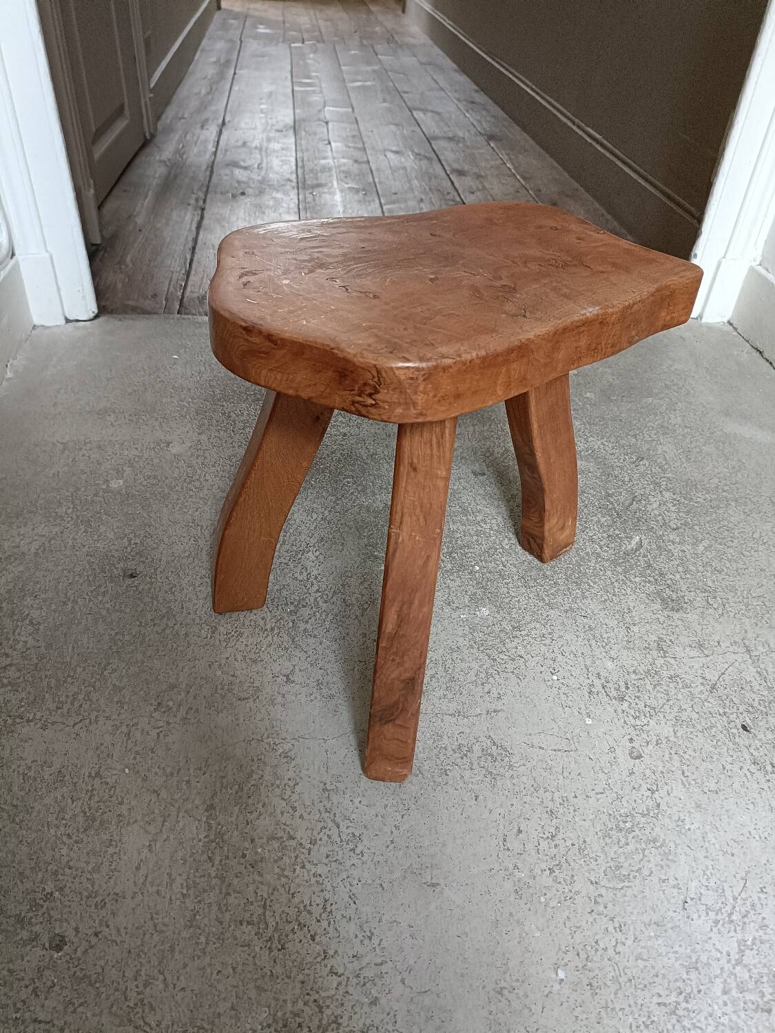 Vintage wooden tripod stool