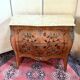 Louis XV style curved ladies' chest of drawers with marquetry