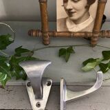 Pair of cast aluminum coat hooks