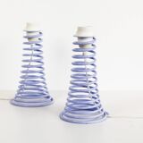 Playful set (2) of vintage 'spring' table lamps