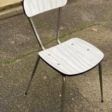 Beige formica and steel workshop chair