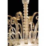 Venetian White and Gold Murano Style Glass Chandelier