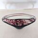 Vintage Murano Glass Basket Bowl Purple Tortoise Shell Pattern