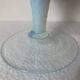 Vase pichet Aiguière piédouche verre soufflé bleu opalin