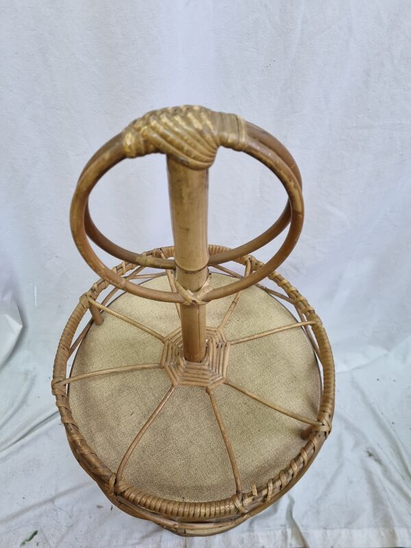 Porte bouteilles, bar en rotin de 1970