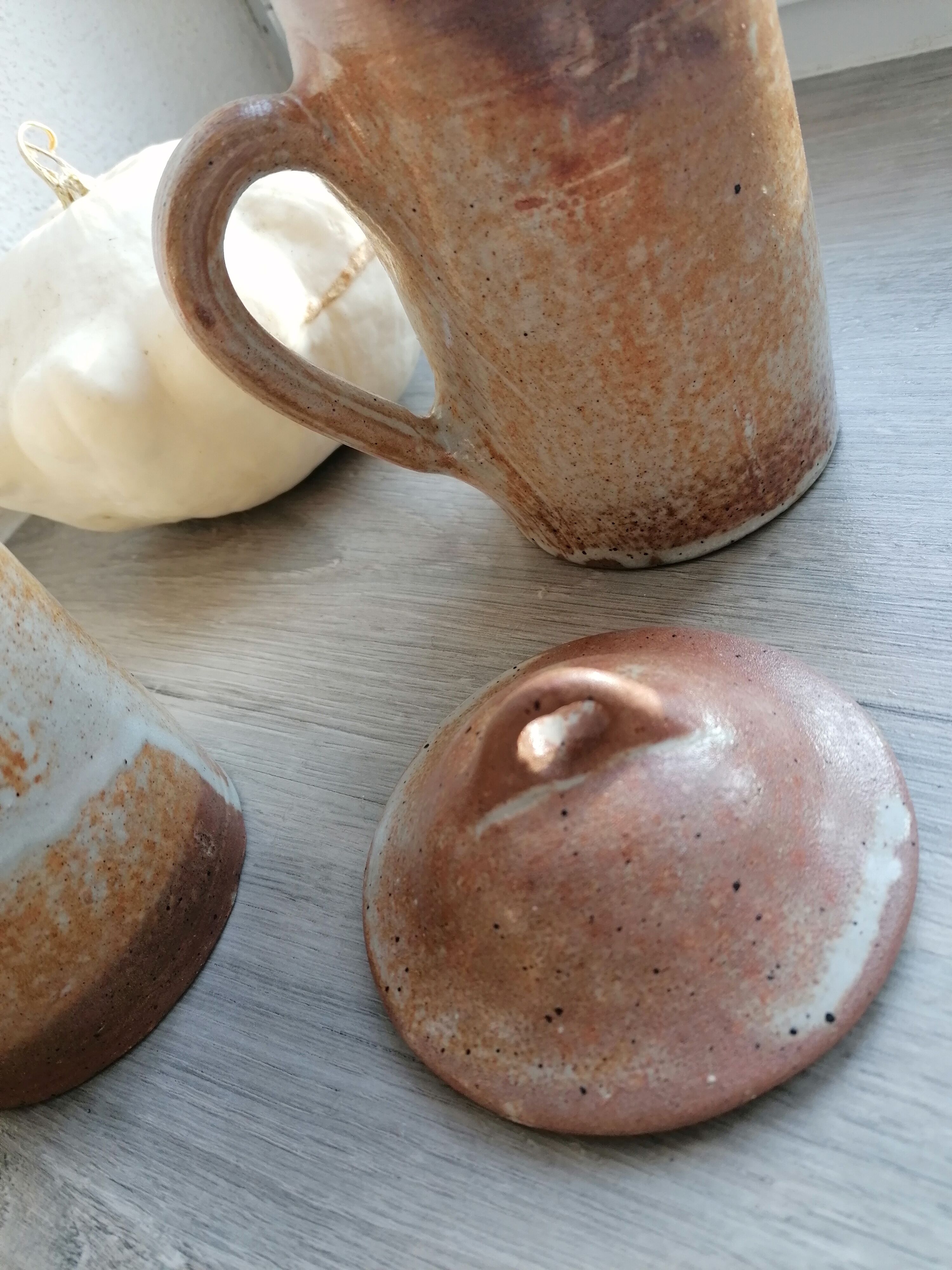 Pair of sandstone mug