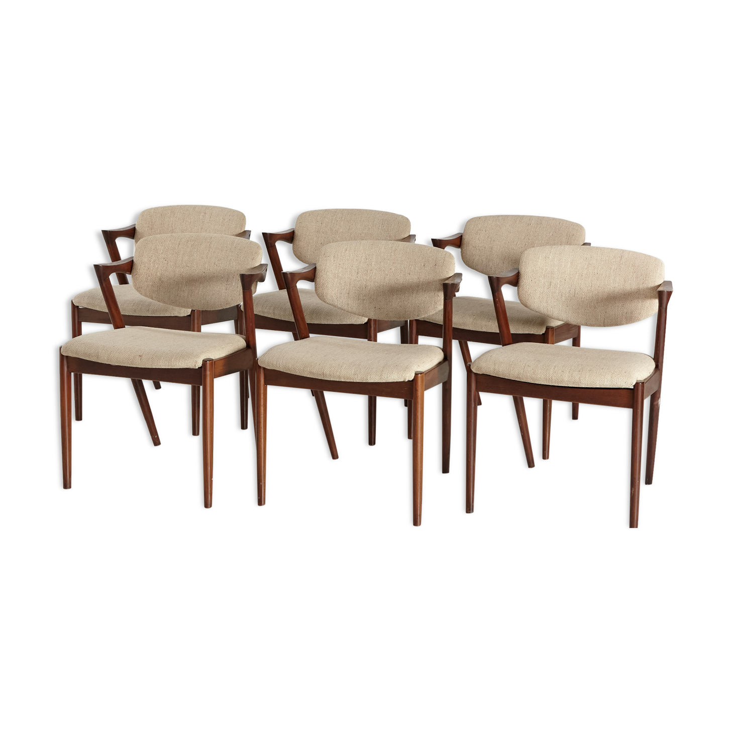 Model 42 teak dining chairs by Kai Kristiansen for Schou Andersen