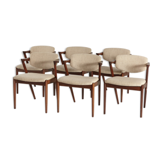 Model 42 teak dining chairs by Kai Kristiansen for Schou Andersen