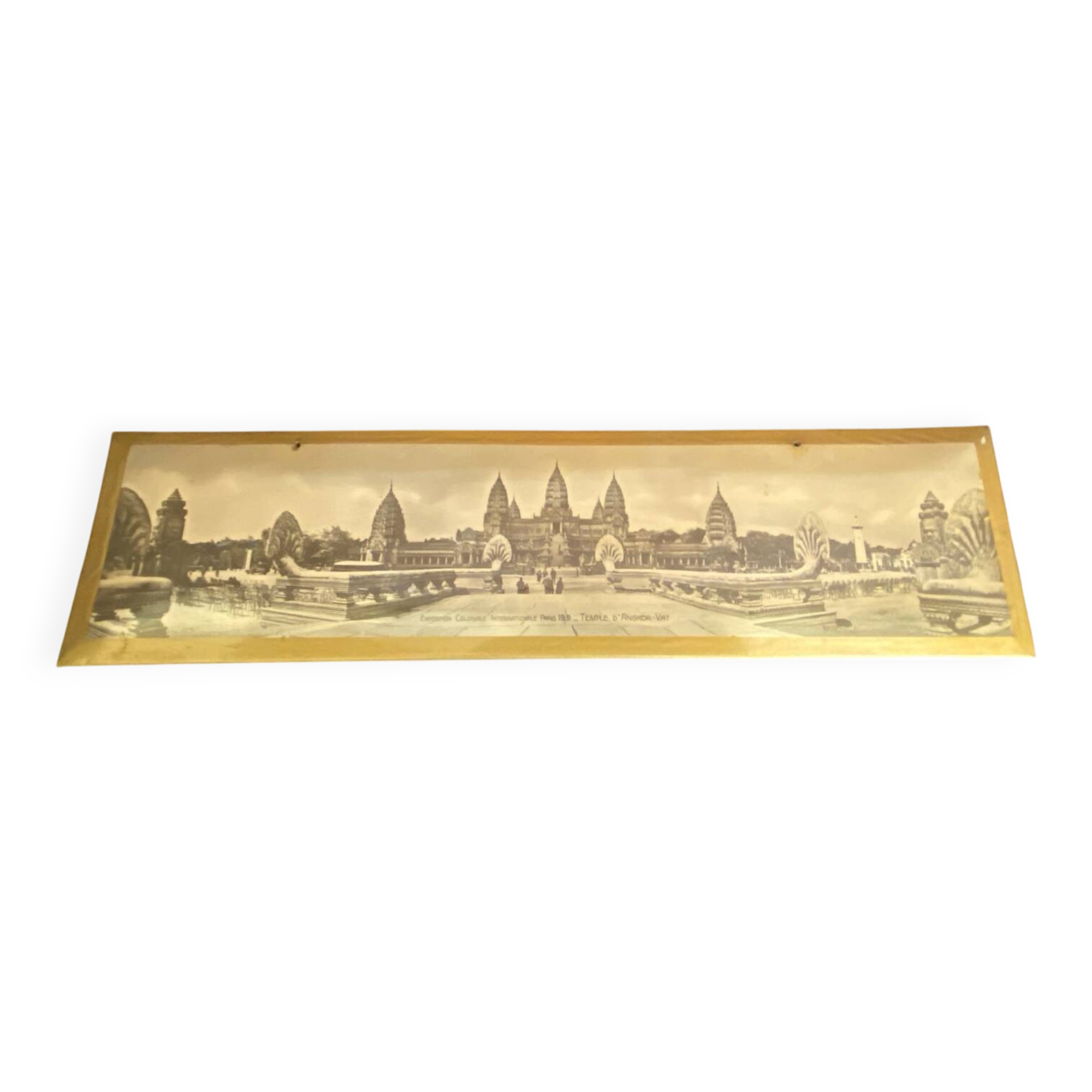 Panoramic glacoid ancient temple of angkor wat expo paris 1931 rare #