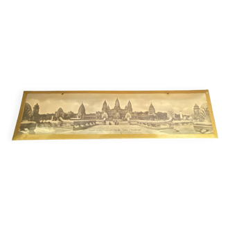 Panoramic glacoid ancient temple of angkor wat expo paris 1931 rare #
