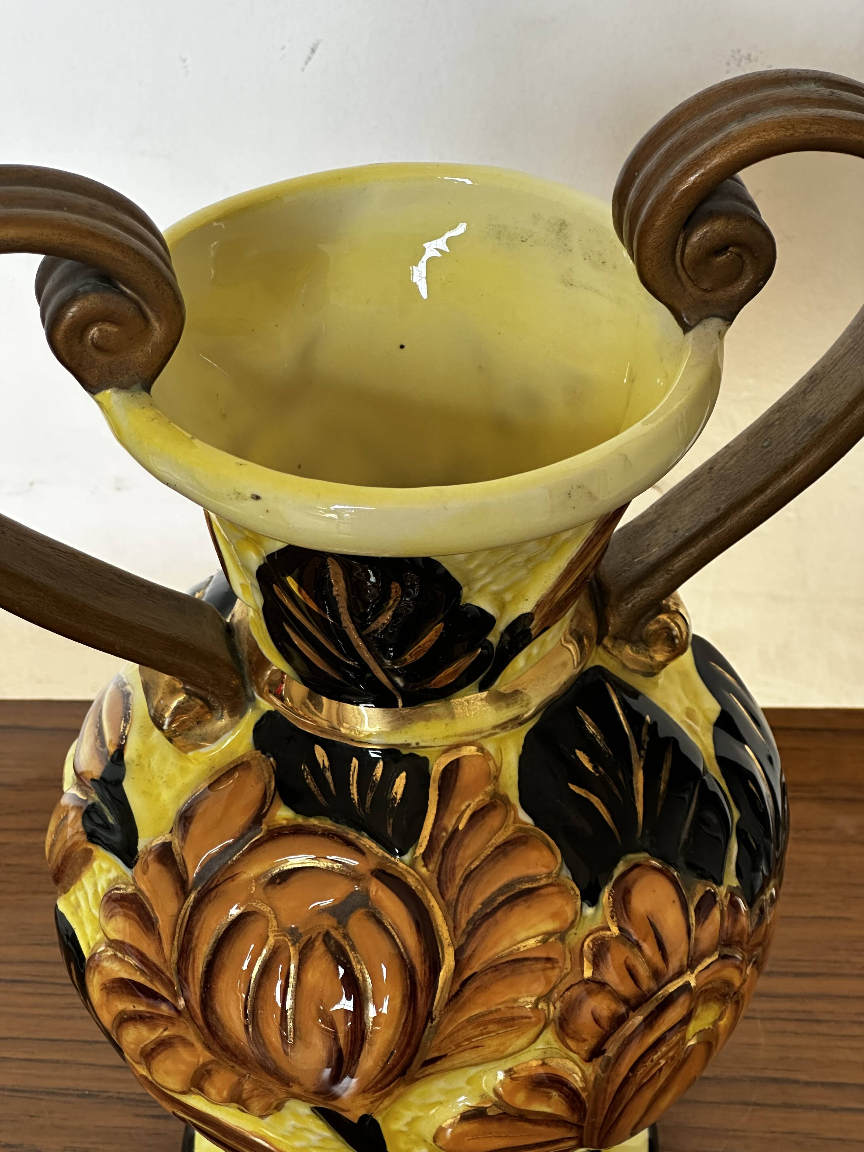 Medici vase in Vallauris ceramic, signed JTF