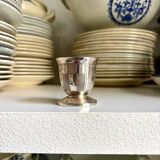 Silver-plated metal egg cup, Art Deco design