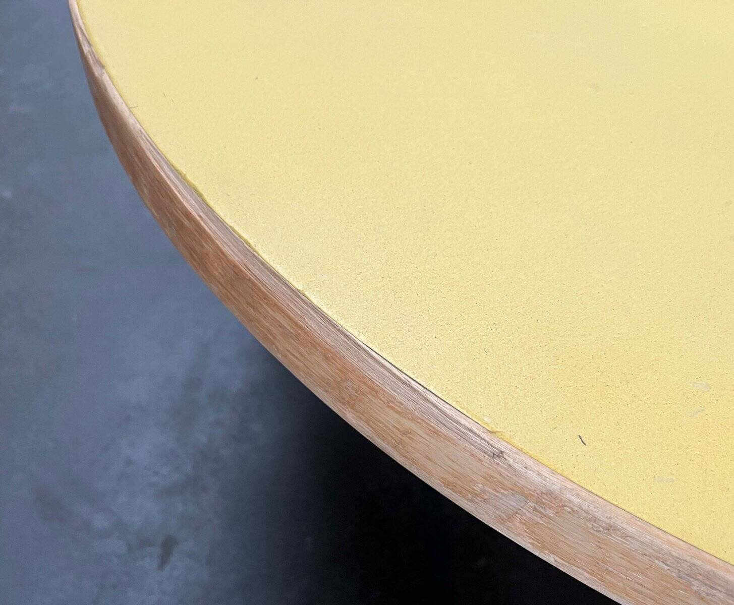 Mid-century modern yellow linoleum coffee table by Alva Aalto for Artek, Finland, 1960s.