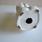 Virgin Mary statue bust in polychrome porcelain Virgin with crown of roses