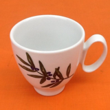 Set of 2 Guy Degrenne porcelain coffee cups with saucers