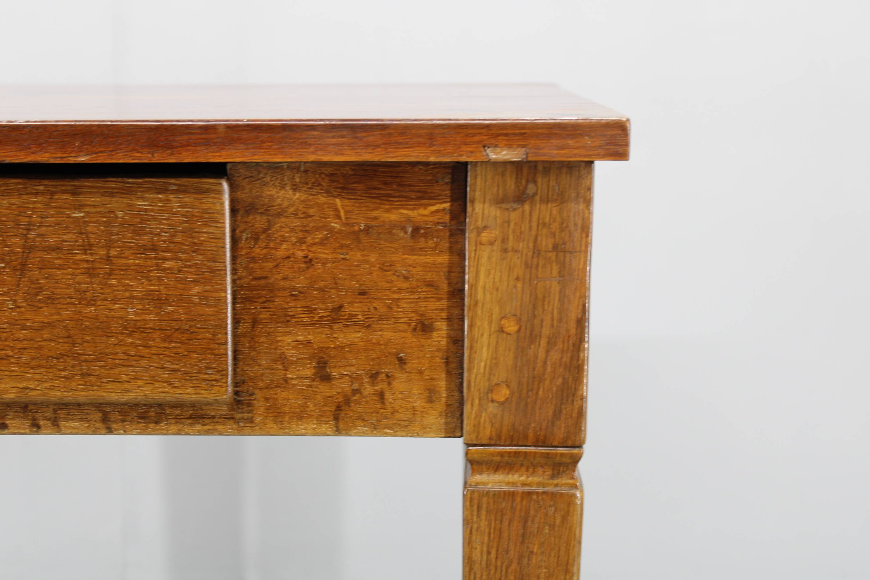 1930s Restored Antique Oak Table, Czechoslovakia
