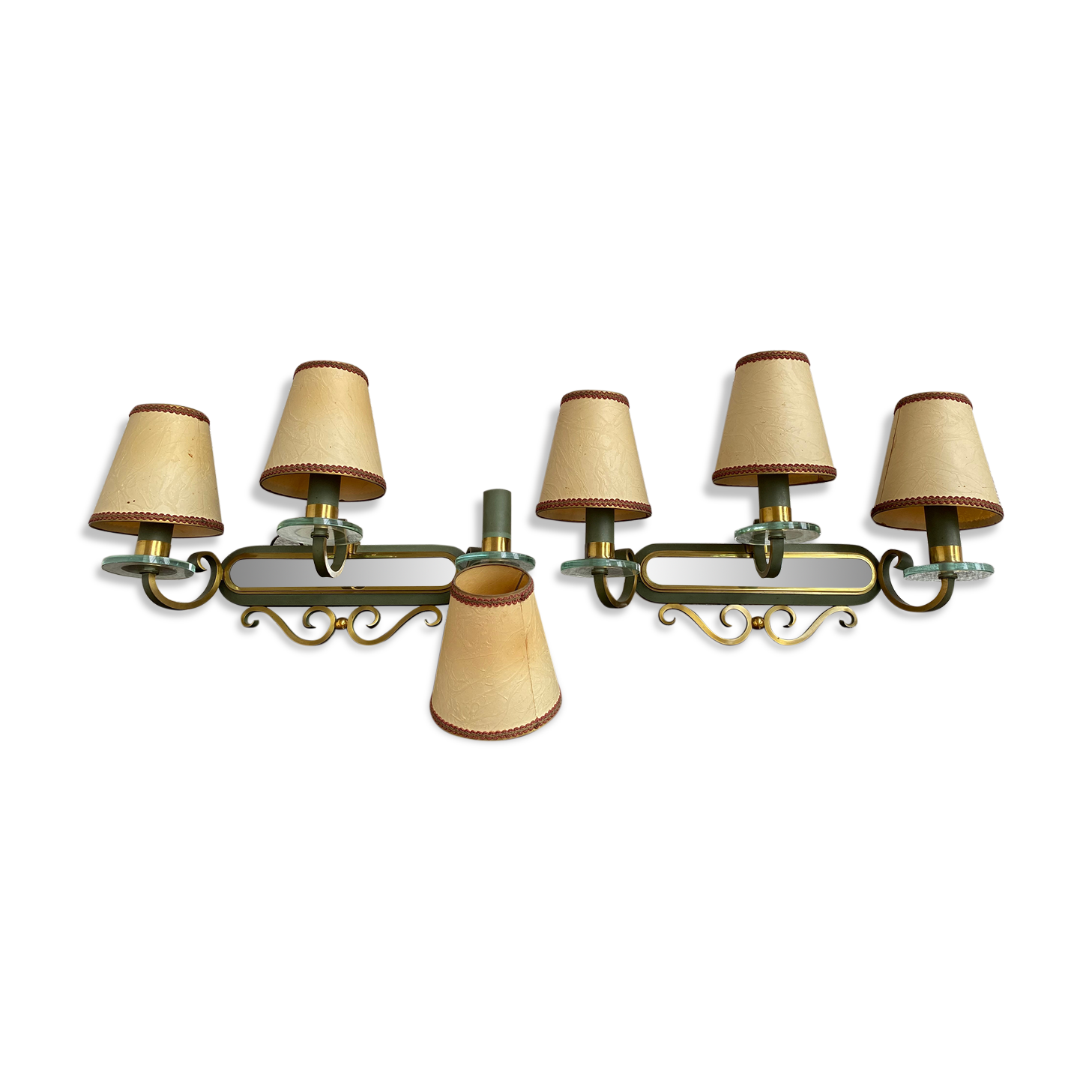 Pair of bronze dore appliques