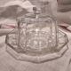 French vintage glass cheese dish