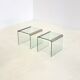 Ensemble de deux tables d'appoint en verre transparent Gallotti & Radice
