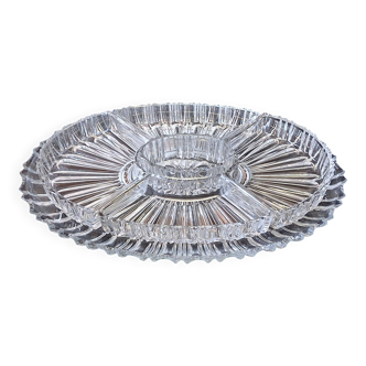 Very nice old glass hors d'oeuvre dish.