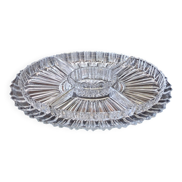 Very nice old glass hors d'oeuvre dish.