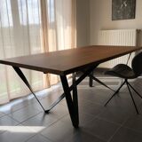 Walnut dining table and metal feet