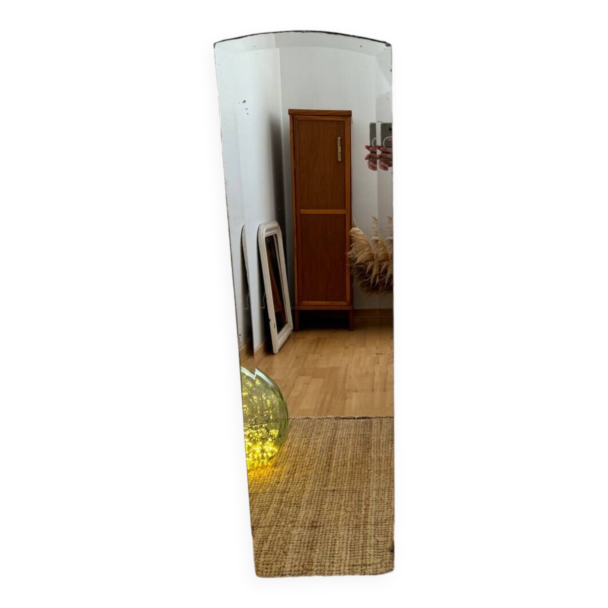 Vintage full-length beveled art deco mirror