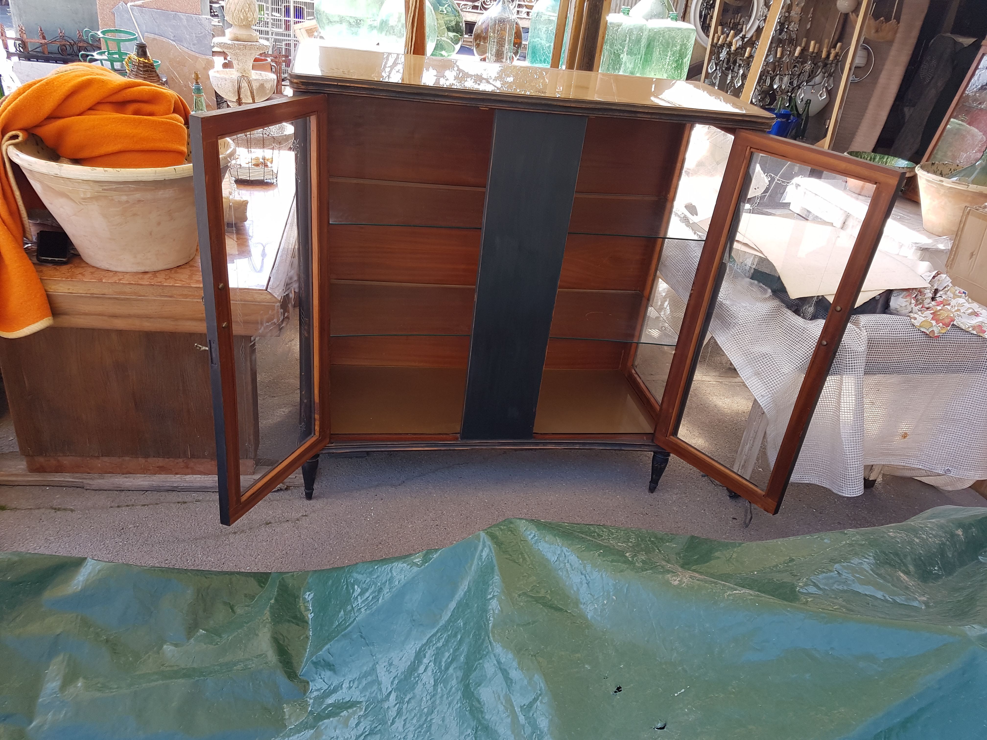 Patina wooden showcase