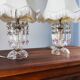 Pair of glass lamps with tassels