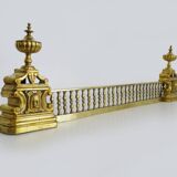 Barre de cheminée, barre de foyer, barre de feux, devant de cheminée en bronze doré