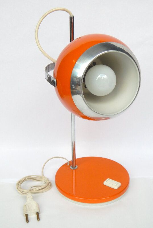 Eyeball floor lamp orange metal has ask ball space age of the 1970s