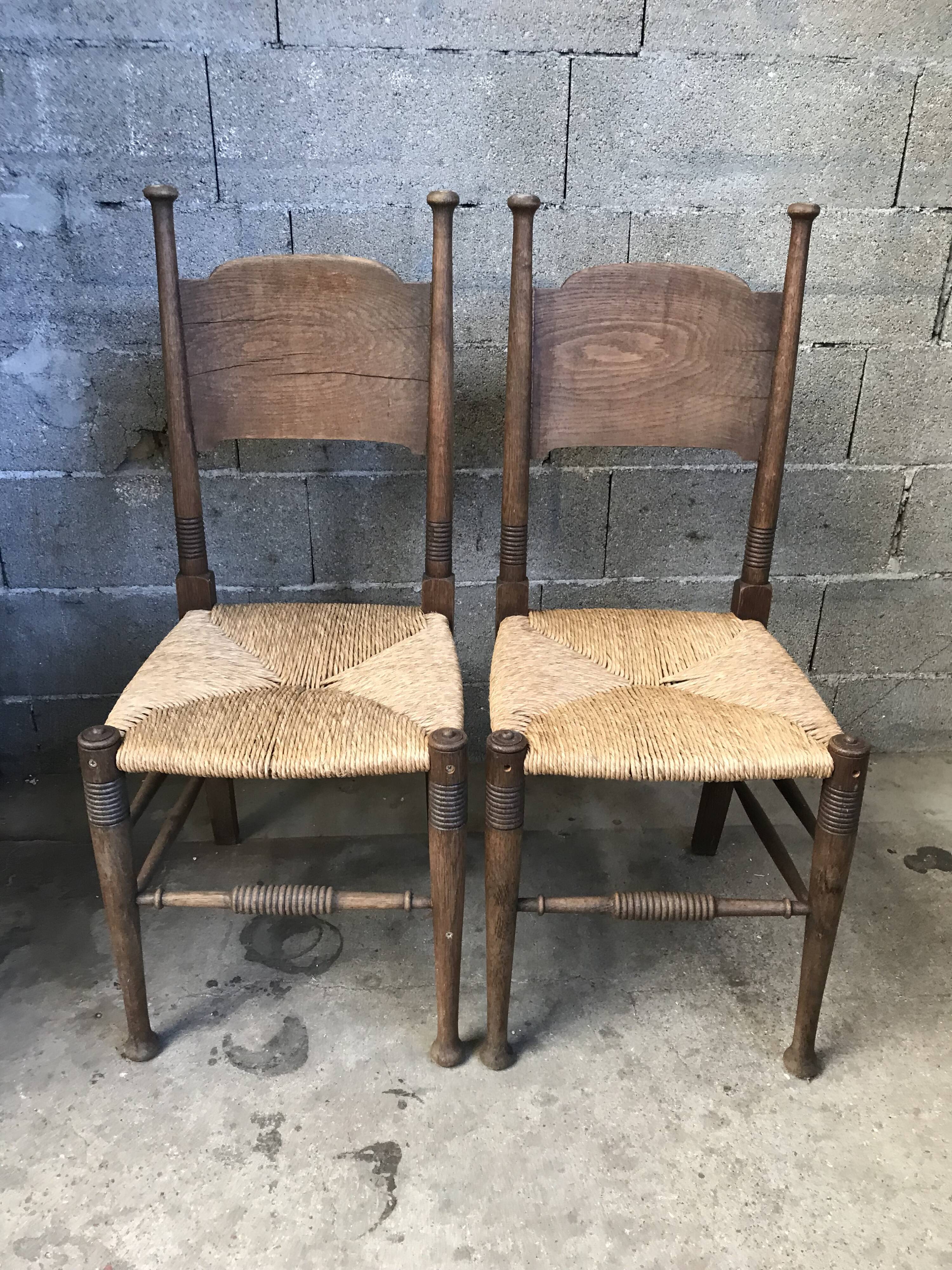 Pair of chairs by E G Punnett edition William Birch circa 1910