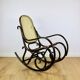 Chaise berçante sur patins, marron d'origine, années 1970 - très bon état