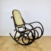 Rocking chair on runners, original brown, 1970s - very good condition