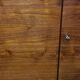 Buffet haut vintage en teck avec compartiment bar